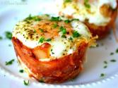 Mini Bacon Egg Toast Cups With Cheddar