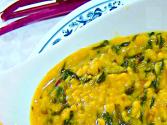 Moong Dal And Beet Bhaji Curry - Yellow Lentils And Beet Greens Curry