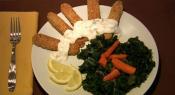 Pan Fried Tempeh In Cornmeal Sauce