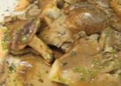 Pan Roasted Organic Mushrooms With Toasted Walnut-roasted Red Pepper Sauce