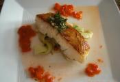 Easy Pan Roasted Sea Bass With Mint Chili Sauce
