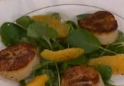 Pan-seared Sea Scallops With A Fennel Watercress And Orange Salad