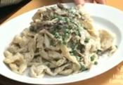 Tasty Pappardelle With Spring Peas And Mushrooms