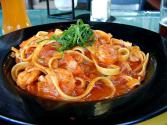 Pasta With Shrimp And Zucchini Patties