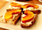 Brulee Peach And Burrata Cheese Bruschetta
