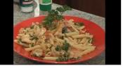 Penne With Shrimp And Vegetables In Gorgonzola Cream Sauce