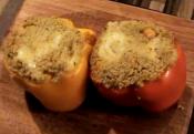 Peppers Stuffed With Pesto Couscous And Chickpea Salad