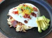 Bacon, Sourcream, Chive Potato Cake With Fried Egg