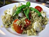 Gluten Free Pesto Quinoa With Tomatoes And Mozzarella 