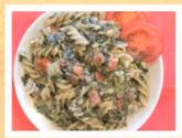 Pasta With Tomato And Spinach Topping