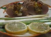 Stuffed Pork Loin And Steamed Asparagus