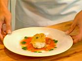 Potato Encrusted Sea Scallops With Bloody Mary Sauce