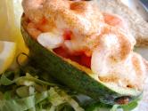 Prawn And Avocado Cocktail In An Avocado Skin