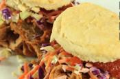 Pulled Pork Sandwich With Bbq Sauce And Cole Slaw