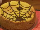Pumpkin Cheesecake With Spider Web - Halloween 