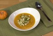 Apple Walnut Topped Pumpkin Soup