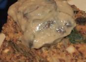 Quinoa Loaf In A Gravy Of White Wine And Mushrooms 