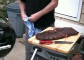 Grilled Ribs Braised With Raspberry And Chipotle Sauce