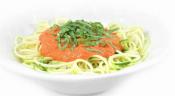 Raw Zucchini Pasta With Marinara Sauce