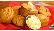 Roasted Red Pepper Banana Muffins With Maple Butter
