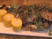 Citrus And Herb Roasted Red Snapper With Grilled Corn And Basil Butter