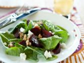 Roasted Beets With Feta Cheese Over Baby Arugula