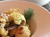 Roasted Cauliflower With Rosemary And Butternut, Mushroom And Feta Gratin 