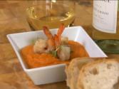 Roasted Chickpea Soup With Grilled Shrimp
