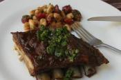 Roasted Breast Of Lamb With Honey Parsley Vinegar