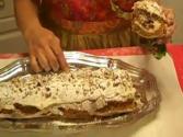 Pumpkin Cake Roll With Candied Pecans