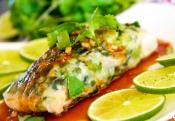 Salmon In Rice Paper Wrap