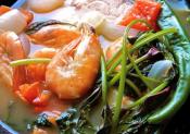 Sour Salmona And Shrimp Soup