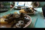 Italian Sangria, Polenta And Mushroom Appetizer, Tagliata With Rucola And Grilled Vegetables