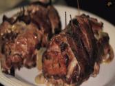 Sausage Stuffed, Bacon Wrapped, Cedar Planked Pork Loin