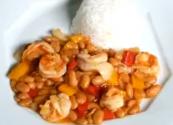 Sauted Shrimps With Baked Beans