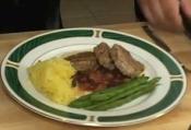 Seared Pork With Apple Cranberry Chutney In A Fine Herbs Sauce