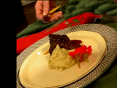 Short Ribs With Black Currant Demi-glace And Parsnip Puree