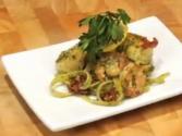 Pan Seared Shrimp And Scallop Fettucini With Sundried Tomato Pesto