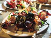 Shrimp, Chicken, Veggie & Bacon Kabobs