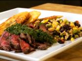 Skirt Steak, Chimichurri, Rice, Beans, Caramelized Plantains And Bodega Elena De Mendoza
