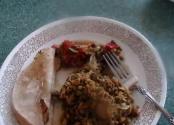 4 Dinner Dishes With Chicken Cutlets, Chicken Chunks, Curried Salmon & Vege Chinese