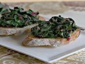 Spicy Beet Green Crostini