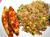 Brown Fried Rice And Steamed Fish
