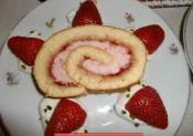 Chinese Strawberry Cake Roll, Swiss Roll