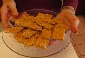 Sweet And Crunchy Sesame Seed Brittle Candies