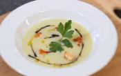 Tasty Vichyssoise Soup With Bay Scallops 