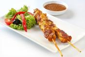 Thai Peanut Garlic Chicken Skewers