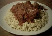 Pasta With Homemade Meatball Gravy
