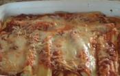 Baked Manicotti Filled With Three Cheeses