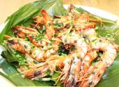 Tiger Prawns With Banana Leaves And Dill